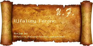 Ujfalusy Ferenc névjegykártya
